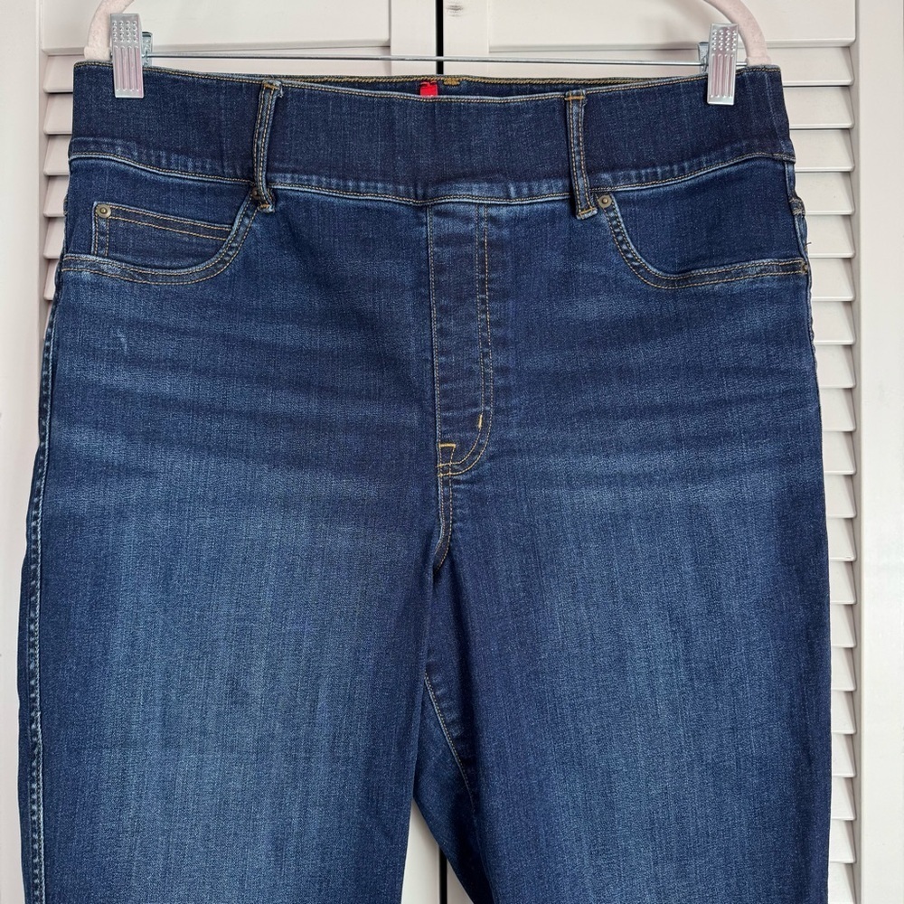 SPANX Ankle High Rise Pull On Skinny Blue Jeans Stretch Shaping Slimming Size 1X - Picture 2 of 8